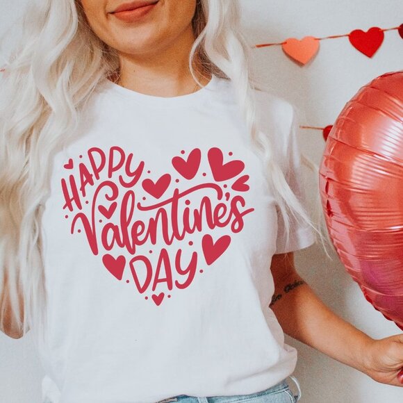 Gildan Other - Happy Valentines Day Heart T-Shirt, Valentines Day T-Shirt